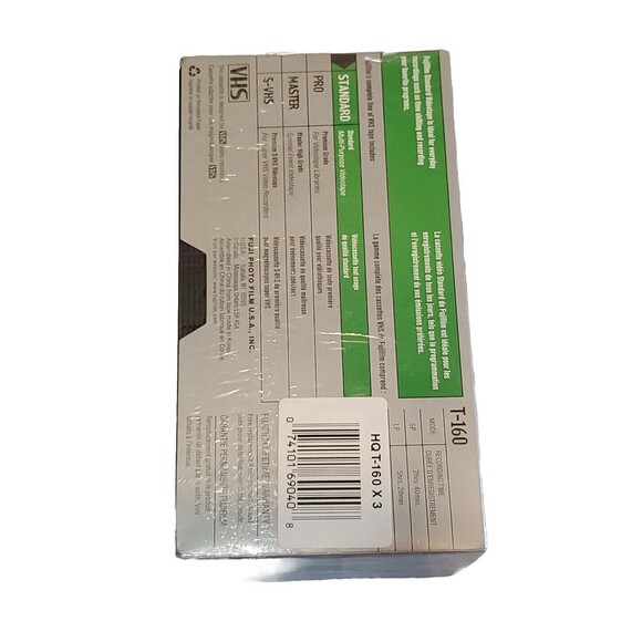 3-Pack FujiFilm 8 Hours High Quality T-160 VHS Video Tapes ~ New & Sealed - Picture 3 of 6